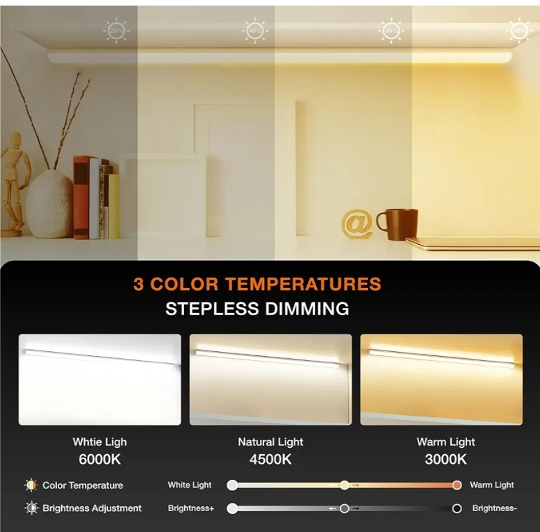Under Cabinet Lights Remote Control, 2 Pack Magnetic Dimmable Closet Lights, USB Rechargeable Wireless LED Shop Light - Image 4