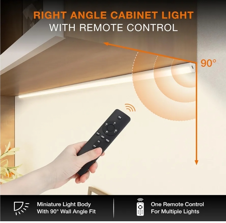 Under Cabinet Lights Remote Control, 2 Pack Magnetic Dimmable Closet Lights, USB Rechargeable Wireless LED Shop Light - Image 6