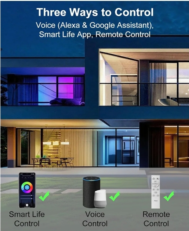 Pack 4 Inch Smart Recessed Lighting, Downlight 810 Lumen, 9W, Work with Alexa & Google Assistant, Wi-Fi Connect RGBW Recessed Lighting with Junction Box - Image 6