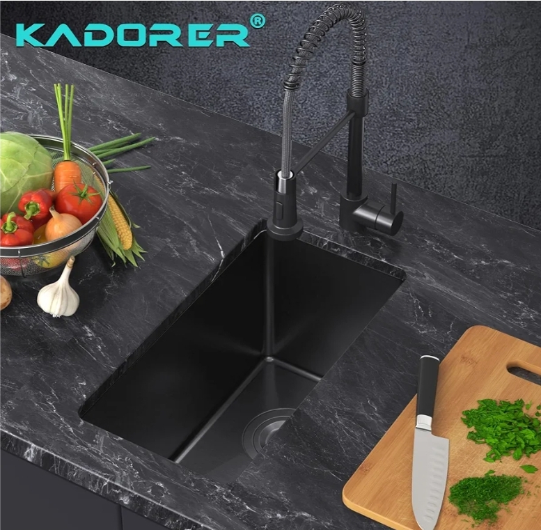 10 x 18 Inch Black Drop In Bar Sink Single Bowl Topmount Bar Prep 18 Gauge Stainless Steel Bar Sink with Basket Strainer - Image 5