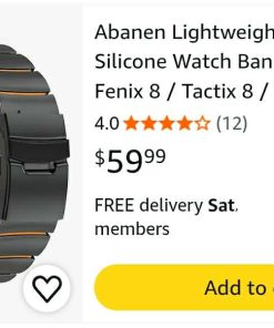 Alternative view of Lightweight Titanium Silicone Watch Band for Garmin Fenix 8 / Tactix 8 / epix Pro/Enduro, Elevate Dual-Layer Wrist Strap with Flip-Lock Folding Clasp