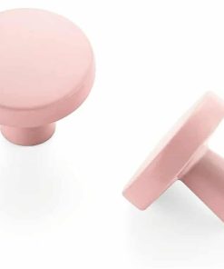 30 Pack Drawer Pulls 1-1/4 Inch Kitchen Cabinet Knobs Solid Round Dresser Drawer Knobs Pink