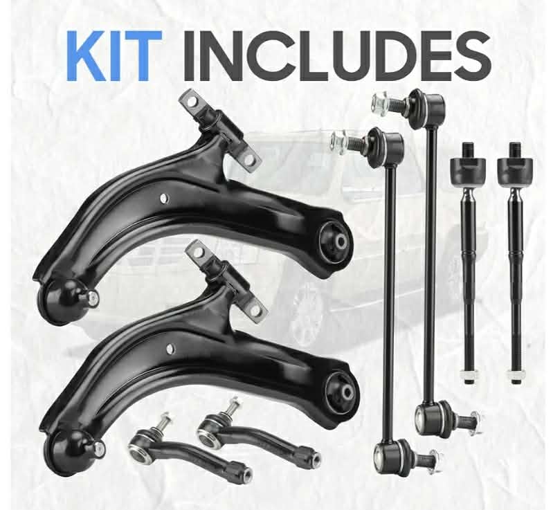 Front Lower Left&Right Control Arms w/Ball Joints Stabilizer/Sway Bar End Links Tie Rods Suspension Kit - Image 11