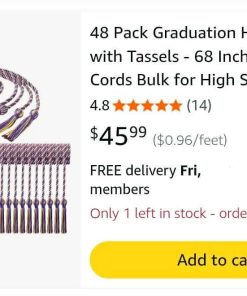 Alternative view of 48 Pack Graduation Honor Cords with Tassels - 68 Inch Braided Cords Bulk