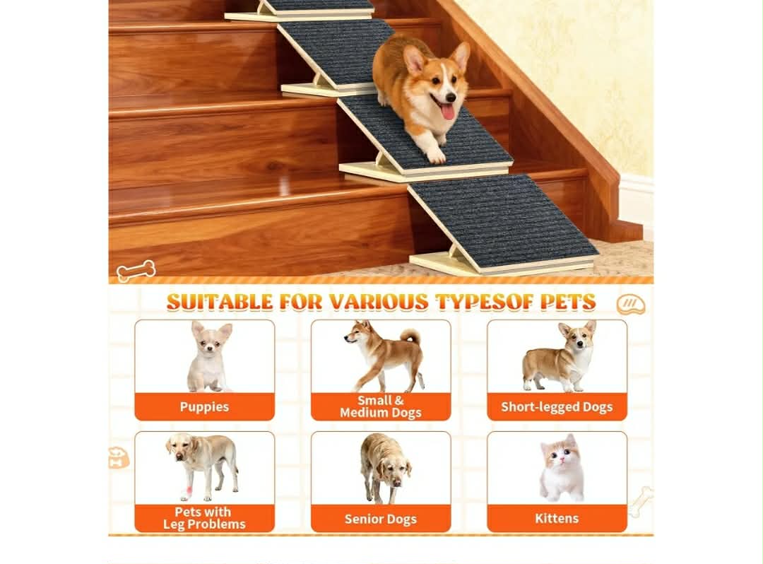 4 Pack Upgraded Dog Ramps for Stairs, Adjustable Stair ramp - Image 9