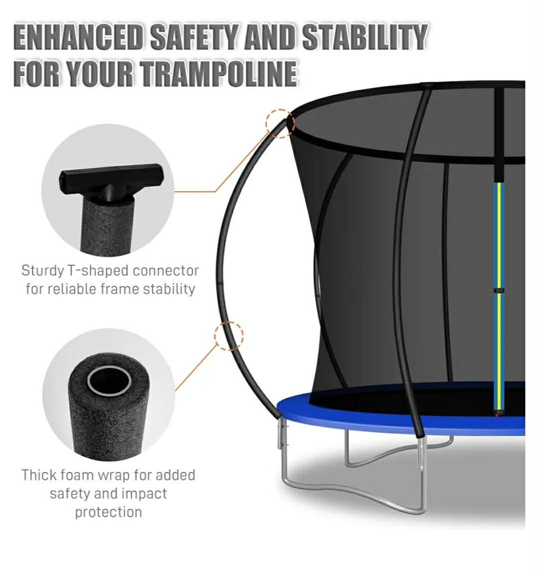 2 PCS Trampoline Curved Poles, Universal Trampoline Replacement Enclosure Poles to Fit 8-16FT Curved Pole Frame - Image 7