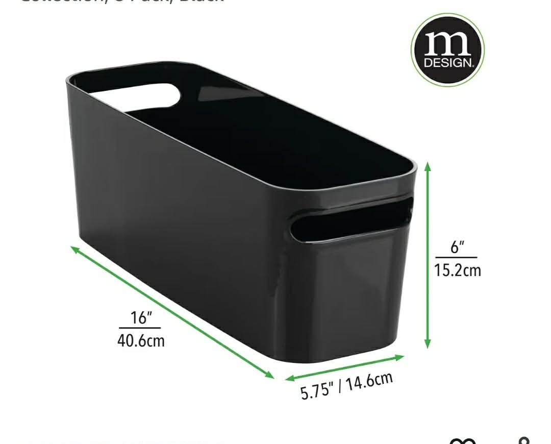 8pk Large Plastic Storage Bin with Handles - Image 3