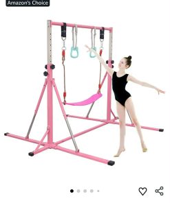 Foldable Gymnastics Bar, 5FT Horizontal bar, Adjustable Kids Training bar