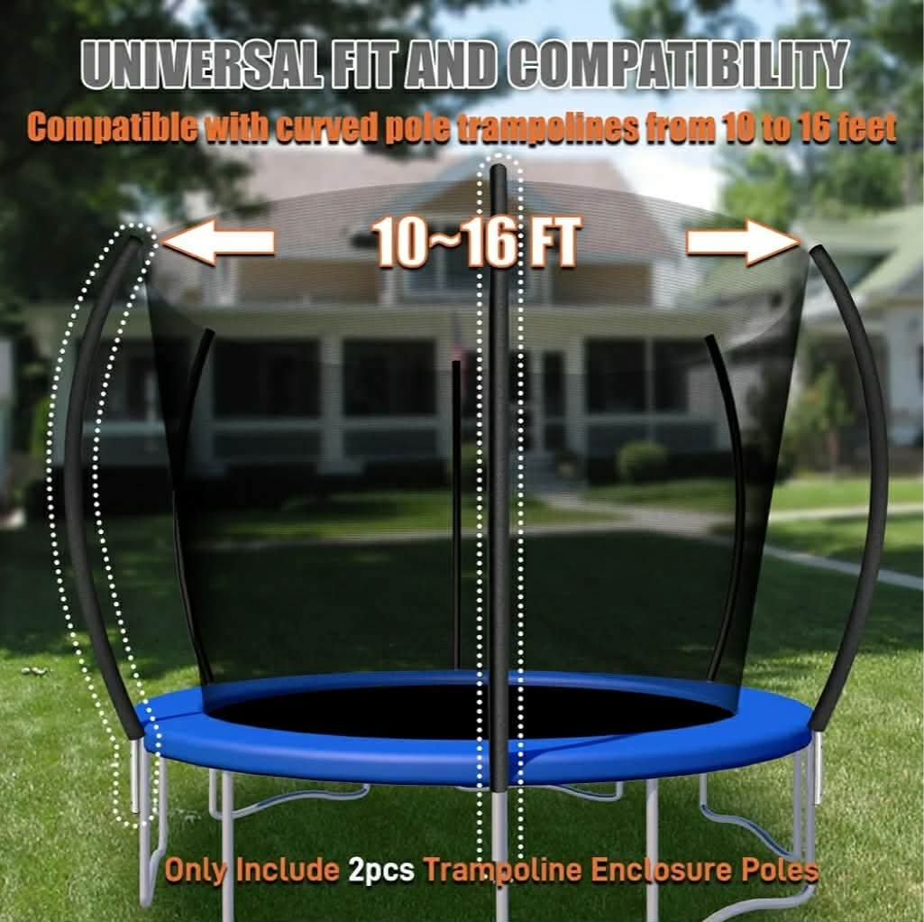 2 PCS Trampoline Curved Poles, Universal Trampoline Replacement Enclosure Poles to Fit 8-16FT Curved Pole Frame - Image 5