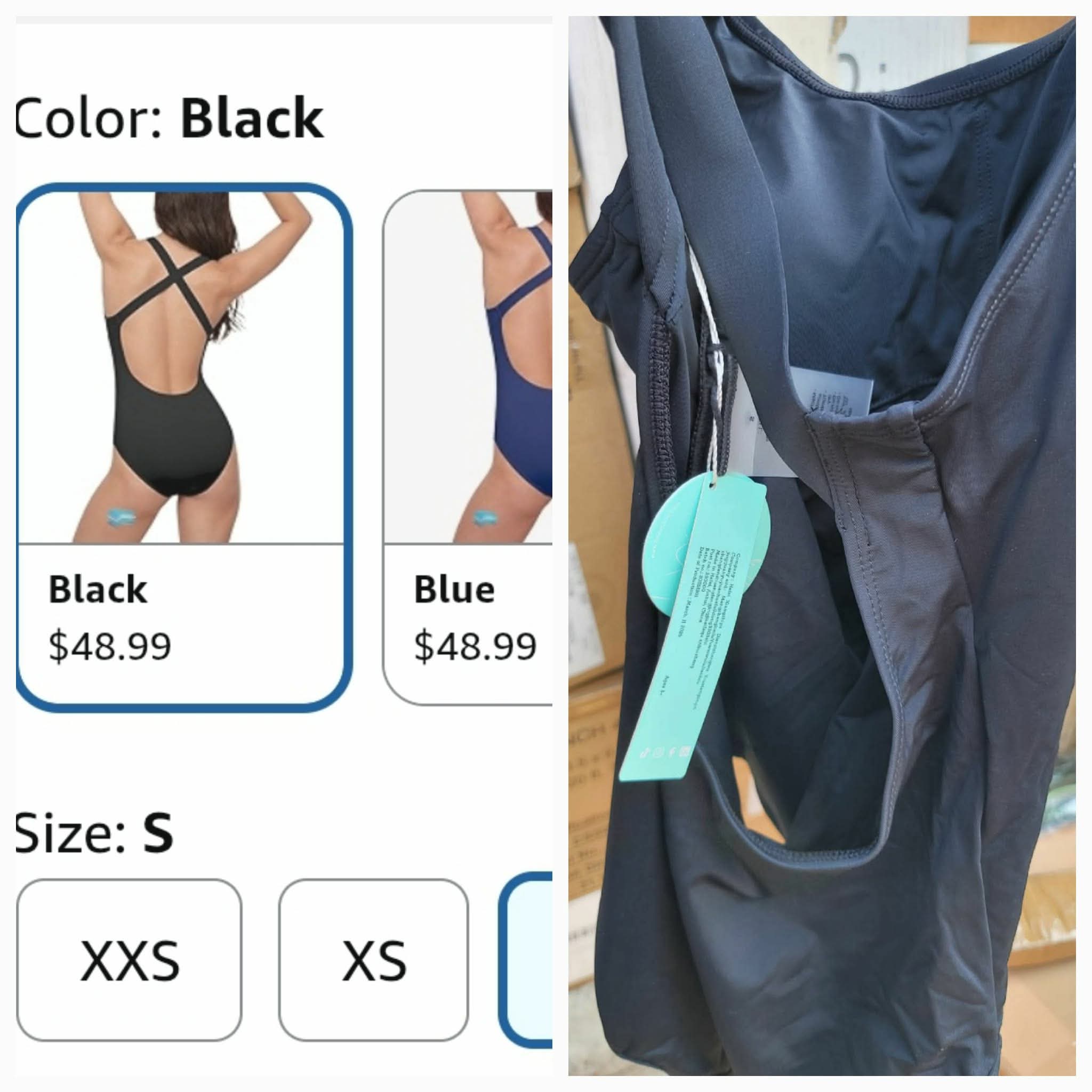 Beautikini Period Swimwear One Piece Backless Menstrual Swimsuit Crisscross Training Leakproof Bathing Suit for Girls Women, Small - Image 2