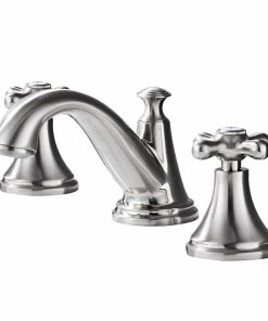 Vintage Widespread Bathroom Faucet - 2 Handle 3-Hole Sink Faucet Brushed Nickel Brass, Drip-Free Ceramic Disc Cartridge, Adjustable 8 to 16 Inch Installation