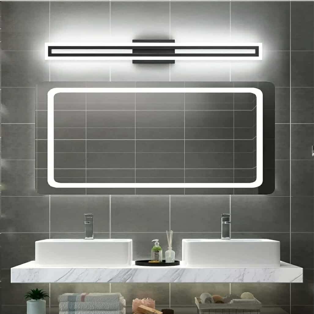40" Light Fixtures Over Mirror Bathroom Vanity Light Fixtures Black Modern Light Fixture 6000K - Image 4