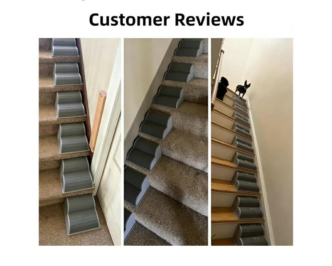 2-Step Modular Dog Ramp - Portable Non-Slip Stairs for Small Dogs with High Support, 9.5" D Lightweight Plastic Pet Steps - Image 3