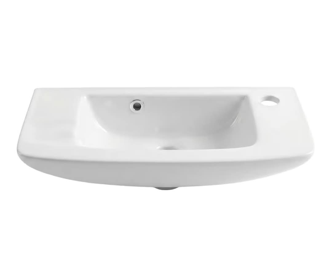 Small Wall Mount Sink, Renovators Supply Edgewood 20" Wide White Grade A Vitreous China Rectangular Small Porcelain Floating Bathroom Vessel Sink