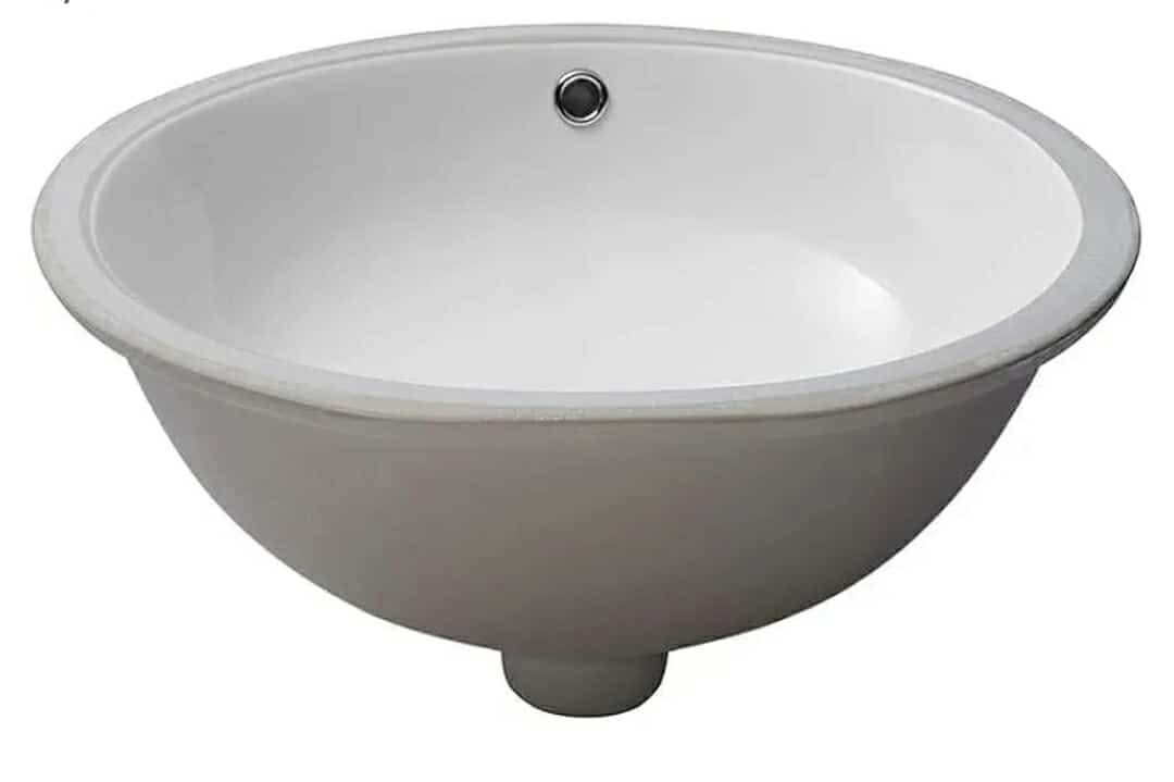 Undermount Bathroom Sink - 19 x16 inch Oval Vessel Sink Under counter Lavatory Sink White Ceramic Vanity Sink with Overflow, Modern Art Basin, Interior Size 17-2/5" x 14-1/9 - Image 6