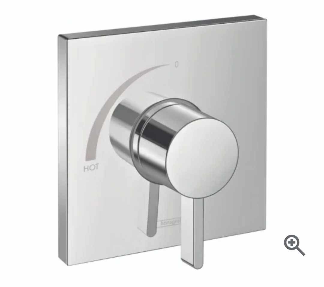 Hansgrohe Ecostat Square Modern Pressure Balance Shower Valve Trim in Chrome, 15724001 - Image 16