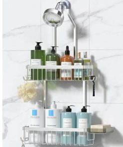 Shower Caddy Hanging, Never Rust Shower Organizer Hanging, Bright Silver