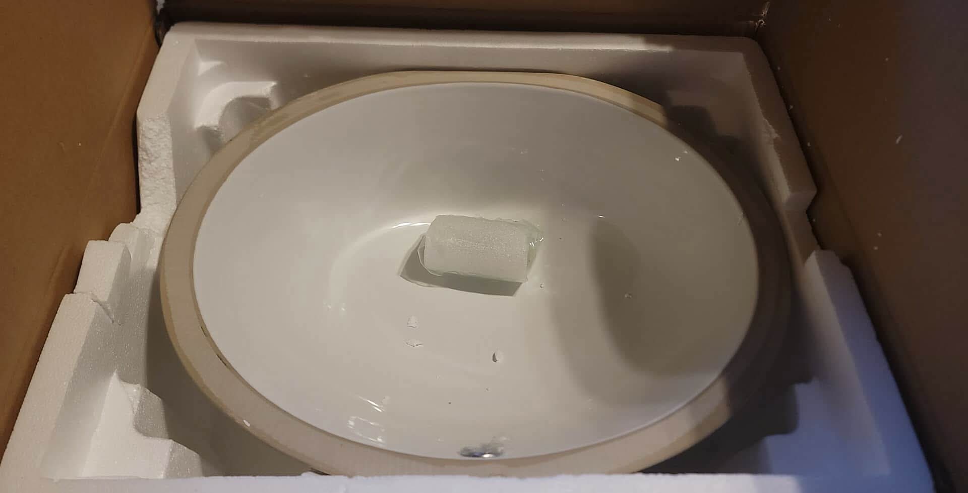 Undermount Bathroom Sink - 19 x16 inch Oval Vessel Sink Under counter Lavatory Sink White Ceramic Vanity Sink with Overflow, Modern Art Basin, Interior Size 17-2/5" x 14-1/9 - Image 3