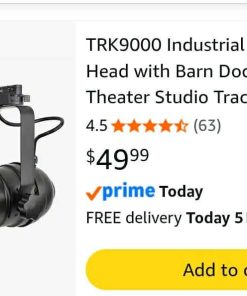 Alternative view of TRK9000 Industrial Track Light Head with Barn Door Flippers, Theater Studio Track Lighting