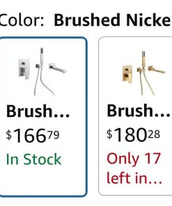 Alternative view of Wall Mounted Bathtub Faucet with Handheld Shower, Solid Brass 180° Swivel Bathroom Tub Filler Faucet with Hand Shower Modern Single Handle Tub Faucet Set, Brushed Nickel