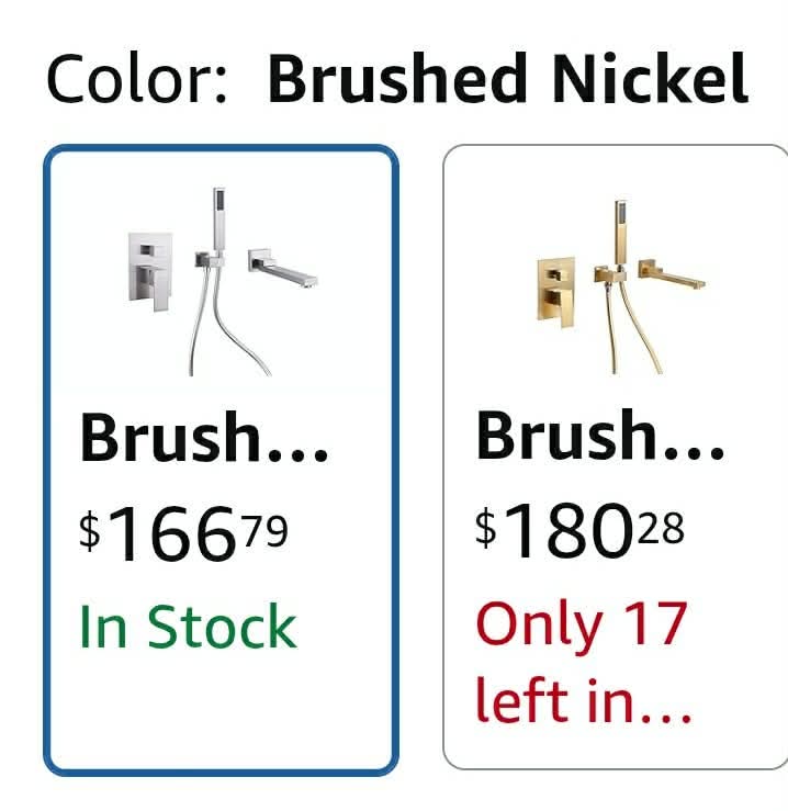 Wall Mounted Bathtub Faucet with Handheld Shower, Solid Brass 180° Swivel Bathroom Tub Filler Faucet with Hand Shower Modern Single Handle Tub Faucet Set, Brushed Nickel - Image 2