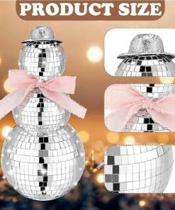 Alternative view of Snowman Christmas Decorations Reflective Disco Ball Ornaments for Disco Themed Party Christmas Supplies, 11.8 Inch in Height
