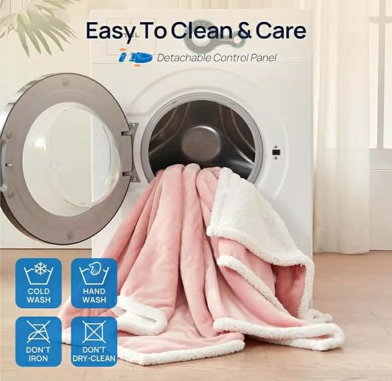 Electric Snuggle Throw Blankets with Foot Pocket, Wearable Heated Blanket with Sleeves, 6 Heating Levels & 2 to 10 Hours Heating Time Settings, 50 * 70"+18", Pink - Image 11