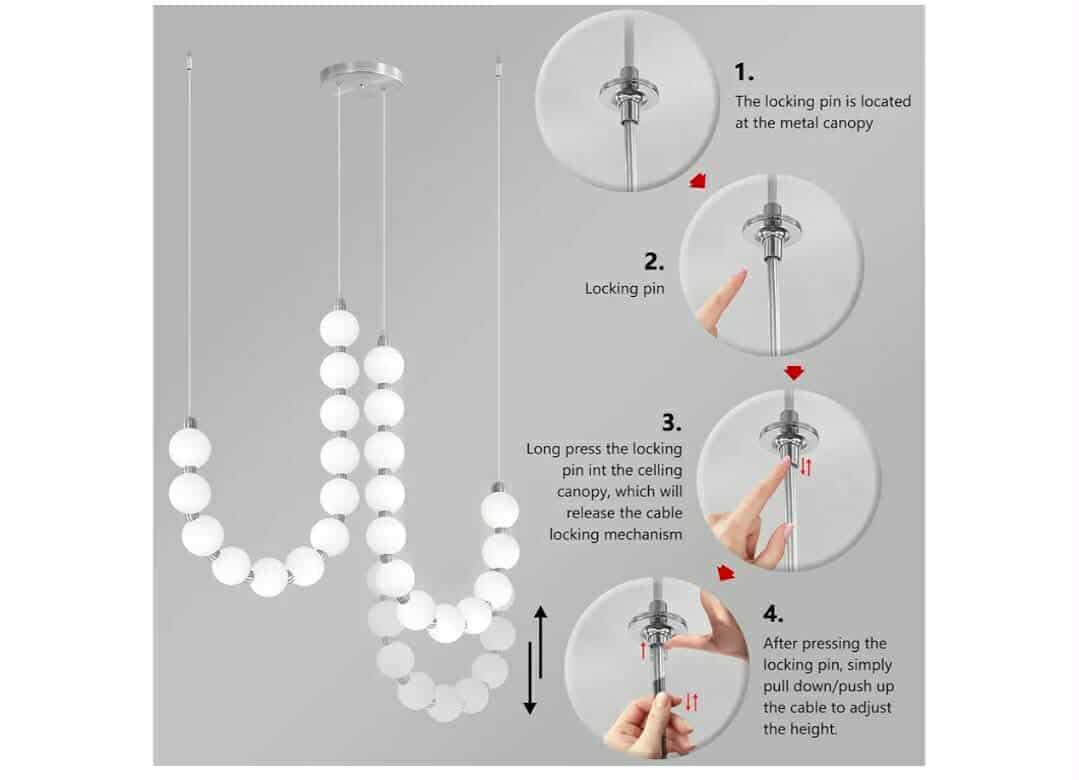 Modern Chandeliers LED Dimmable Light Acrylic Balls Ceiling Pendant Lighting - Image 4