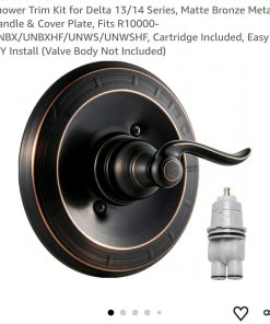 Shower Trim Kit for Delta 13/14 Series, Matte Bronze Metal Handle & Cover Plate