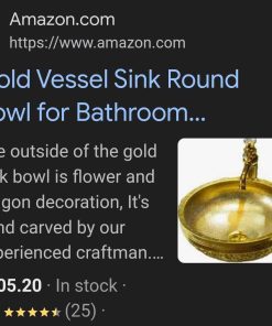 Alternative view of Gold Vessel Sink Round Bowl for Bathroom Countertop Ceramic Wash Basin with Hand Carved Dragon Pattern, L16.4"W16.4