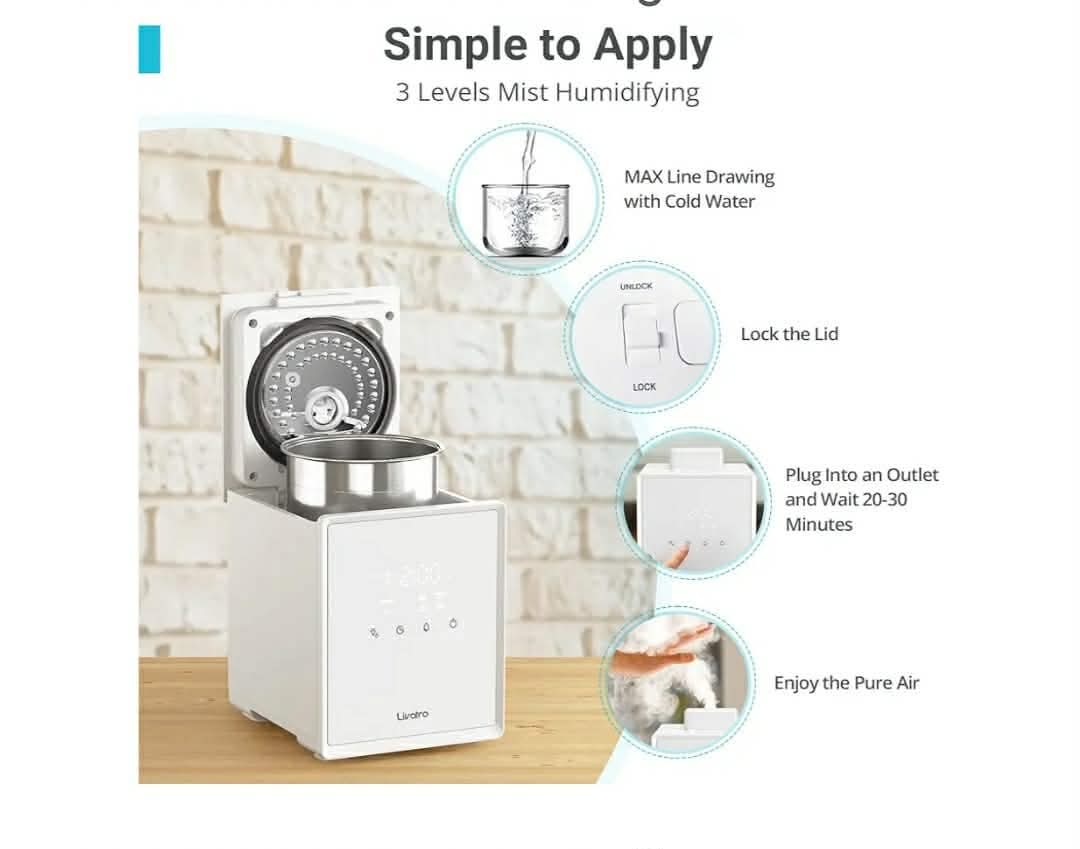 Stainless Steel Humidifier, 3L Warm Mist Humidifier, Easy Clean with Warm Steam Humidifier, Healthy Air Mist Humidifiers - Image 13