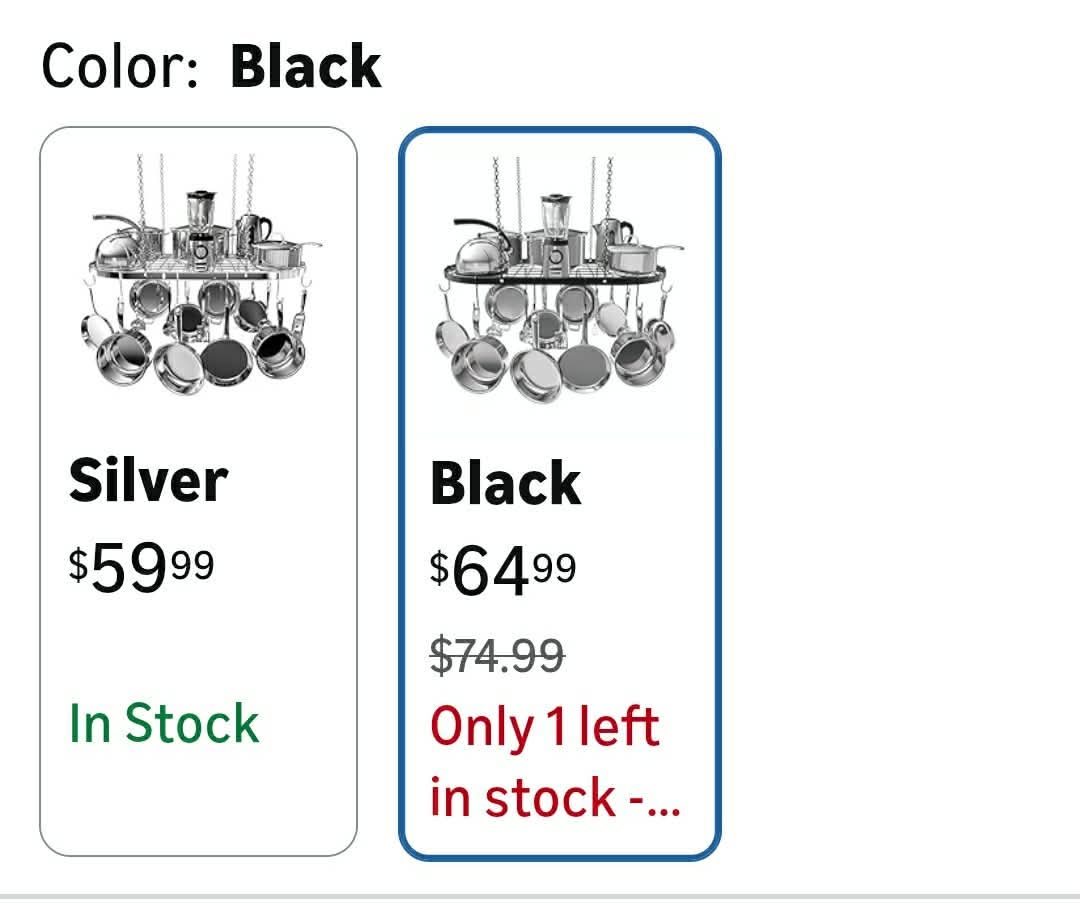 Heavy-Duty Hanging Pot Rack - 33x17 Inches - Stylish Black Alloy Steel Ceiling Storage - Image 2