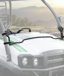 Front Half Windshield for Kawasaki Mule SX SE XC LE FE 2017-2027  1/5" Impact Resistant Polycarbonate, Strap-on, Rubber Strip Noise Reduction, Clear Front Half Windscreen, Easy Install