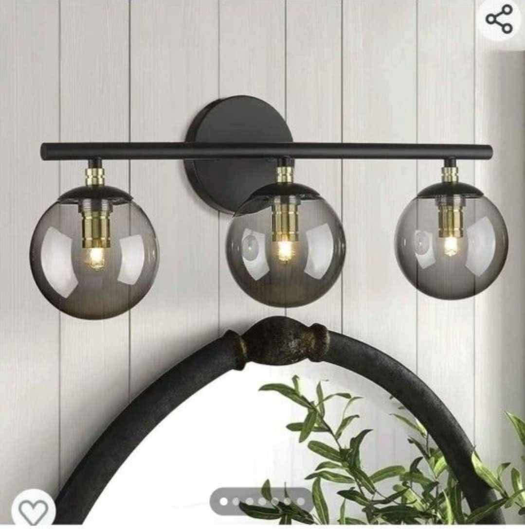 3-Light Vanity Light 21.26 Inch, Oil Rubbed Bronze Finish with Globe Glass Shade