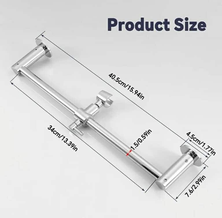 Shower Slide Bar Adjustable Handheld Shower Head Holder Wall Mount - 15inch - Image 5