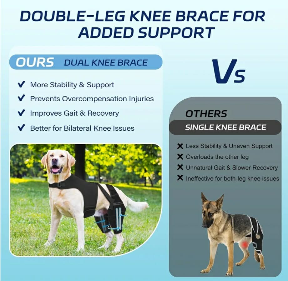 Dog Knee Brace for Torn ACL Hind Leg– Dog Leg Brace with Metal Stabilizers, Large - Image 7