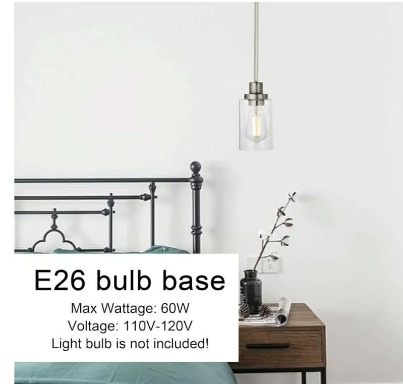 3 Pack Kitchen Island Pendant Lighting Brushed Nickel, Adjustable Height Hanging - Image 7