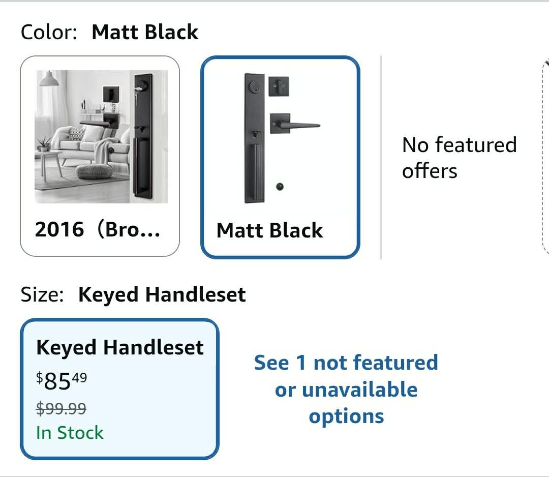 Iron Black Front Double Door Handleset (KEYED HANDLESET) - Image 3