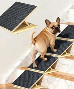4 Pack Upgraded Dog Ramps for Stairs, Adjustable Stair ramp