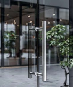TOGU TG-6012 600MM / 24 inches Solid Standoffs Heavy-Duty SUS 304 Stainless Steel Push Pull Door Handle/Barn Door Pull Handle/Ladder Pulls, Chrome Finish