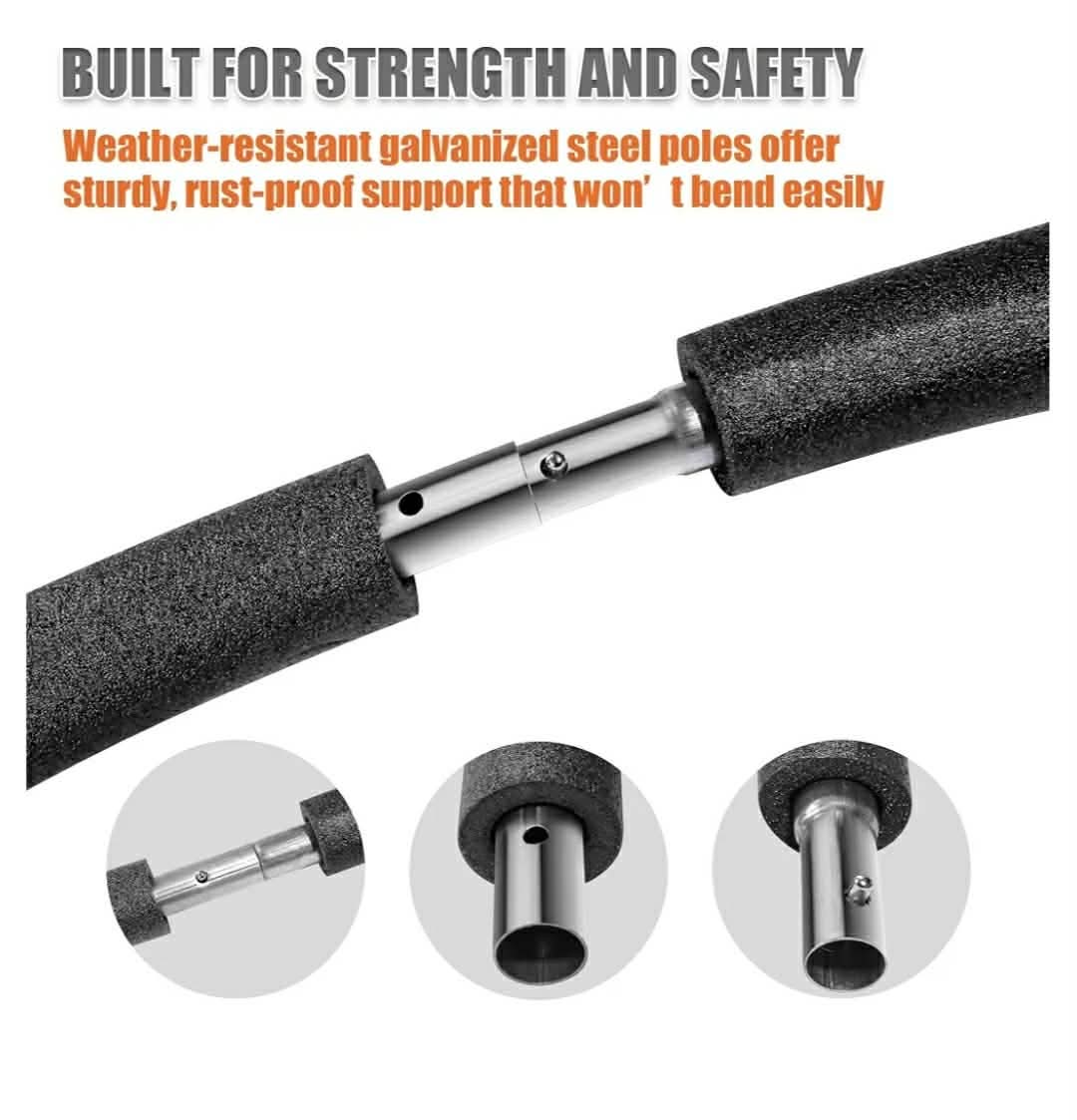 2 PCS Trampoline Curved Poles, Universal Trampoline Replacement Enclosure Poles to Fit 8-16FT Curved Pole Frame - Image 9