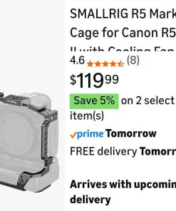 Alternative view of SMALLRIG R5 Mark II Cage for Canon R5 Mark II with Cooling Fan CF-R20EP