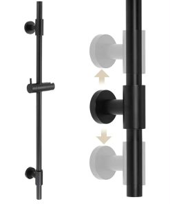 KES 30-Inch Matte Black Shower Slide Bar with Adjustable Handheld Shower Head Holder for Bathroom Wall Mount 18/8 Stainless Steel