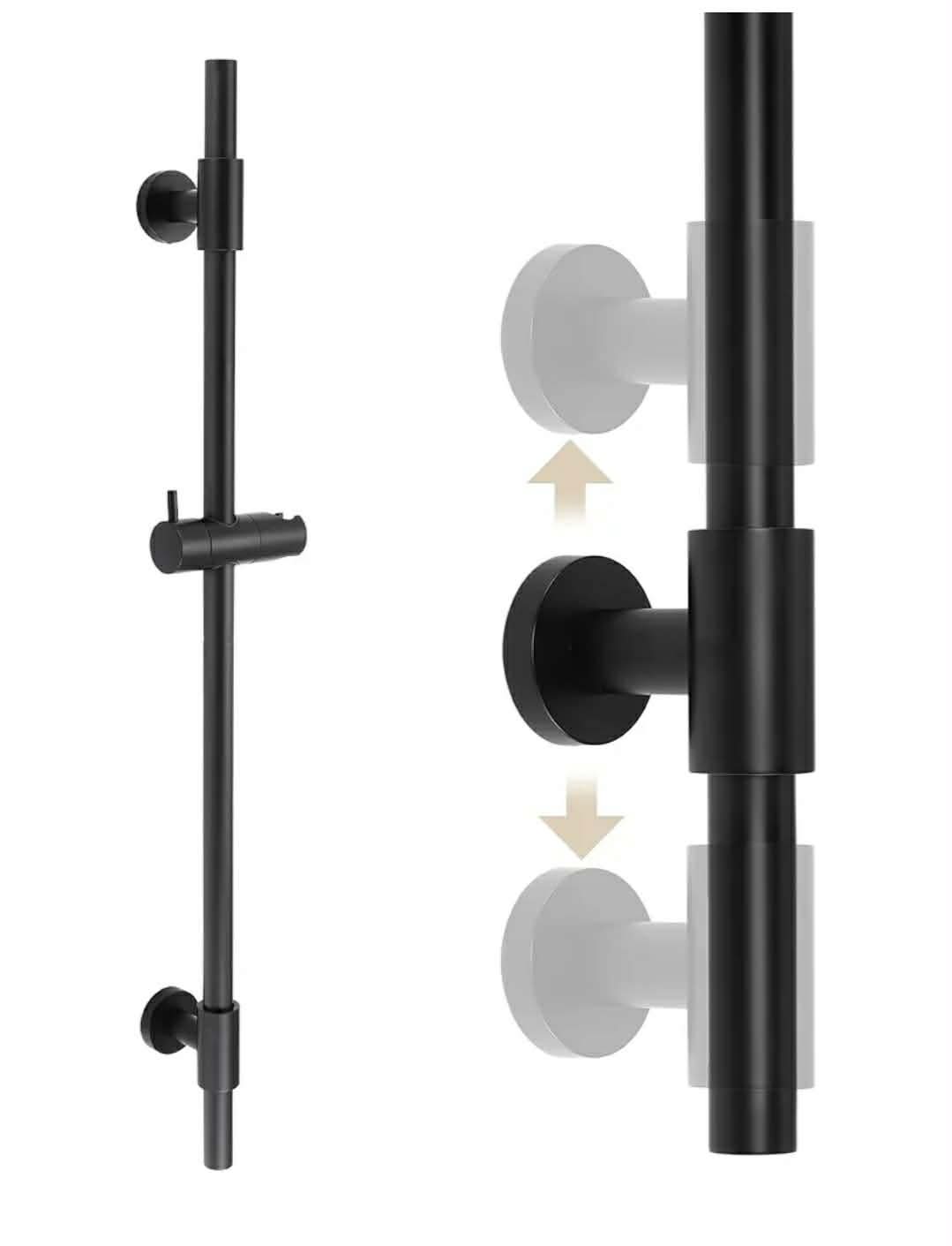 KES 30-Inch Matte Black Shower Slide Bar with Adjustable Handheld Shower Head Holder for Bathroom Wall Mount 18/8 Stainless Steel