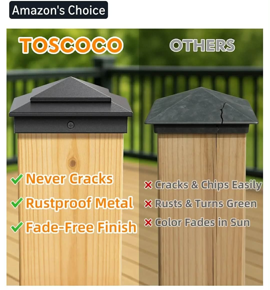 24pk 4x4 Aluminum Pyramid Post Caps for Actual 3.5" x 3.5" Wood Posts, Heavy-Duty Fence Post Caps Cover - Image 8