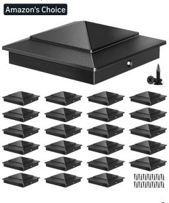 24pk 4x4 Aluminum Pyramid Post Caps for Actual 3.5" x 3.5" Wood Posts, Heavy-Duty Fence Post Caps Cover