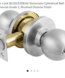 Master Lock Storeroom Cylindrical Ball Knob, Commercial Grade 2, Brushed Chrome Finish