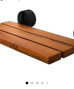 20" Shower Seat Teak Shower Bench, Wall Mounted Fold Down Shower Seats
