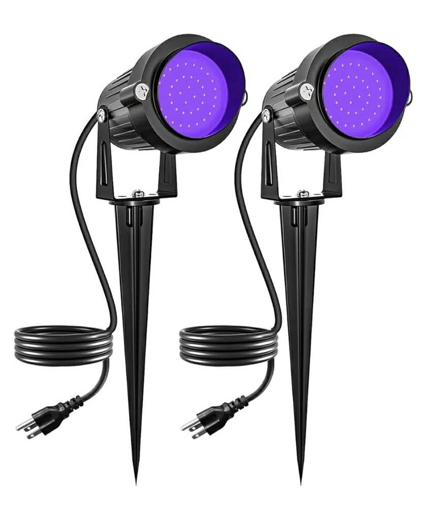 2pk Spotlight 15W LED Black Lights Landscape Lighting Waterproof Outdoor Blacklight