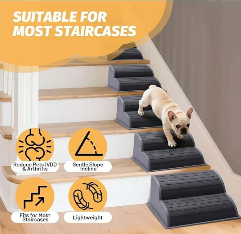2-Step Modular Dog Ramp - Portable Non-Slip Stairs for Small Dogs with High Support, 9.5" D Lightweight Plastic Pet Steps - Image 4